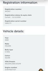 HOLDEN AH ASTRA 19 CDTI SWAGON   2008