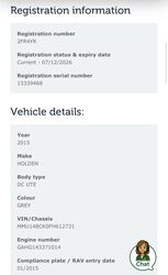 HOLDEN RG COLORADO LS DUAL CAB 4WD AUTO   2015