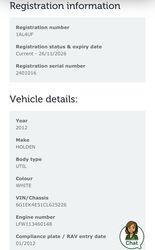 HOLDEN VE SERIES 2 COMMODORE OMEGA UTE   2012